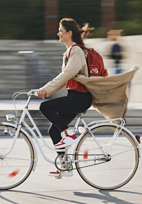 Woman on bicycle